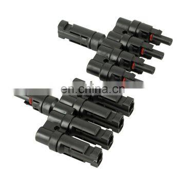 1 Male to 4 Female(M/4F) and 1 Female to 4 Male(F/4M) 1 Pair Solar Energy Panel MC-4 T Branch Connectors Cable Coupler Combiner photo-4