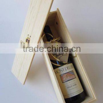 Custom logo natural color bamboo wine bottle packaging box accept OEM