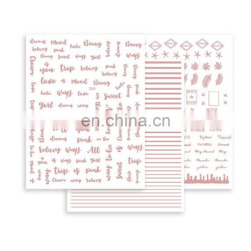 JOYFUL 362-387 Japanese mayu rose gold English letter nail stickers nails 3d adhesive patch nail stickers