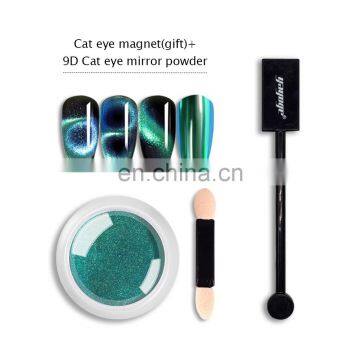 Nail Art Set 3D 5D 9d Cat Eyes Effect Magnetic Pigment Powder With Nail Magnet Set Sponge Stick photo-3