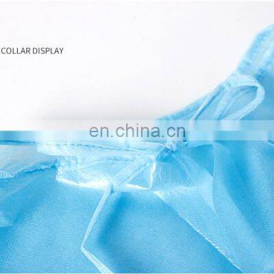 Disposable Non Woven Surgical Gowns Blue and Yellow Medical Protcective Gown photo-3