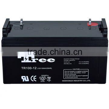 12v100ah rechargeable solar power lead acid gel battery