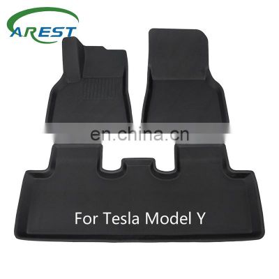 Tesla Model y Floor Mats For Tesla Model Y 2020 2021 TPE New design style Non-slip All-Weather Floor Mats 3pcs/set