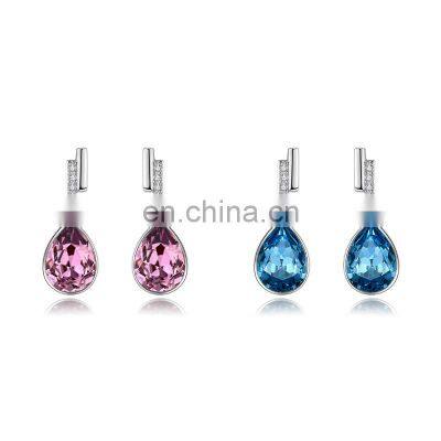 925 Sterling Silver Needle Heart Earrings Made with Austrian Crystals Birthstone Jewelry Gifts for Women