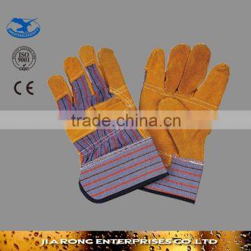 Yellow Color Cheap Price Full Grain Leather Gloves Manufacturer LG020