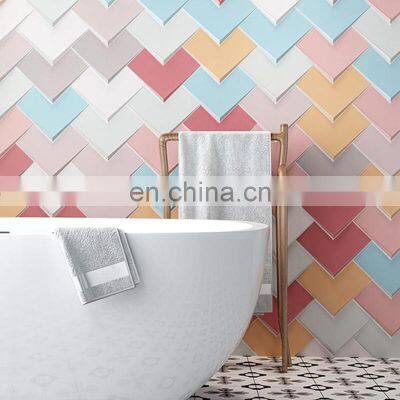 Heart-shaped Colorful Bathroom Entrance Background Wall Shaped Tiles