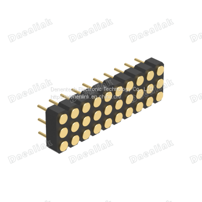 Dnenlink 2.54mm Pitch Triple RowH2.5mm Plane Contact Straight Female Header DIP Type PogoPin Header photo-3