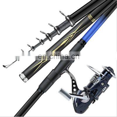 7.2/6.3/5.4/4.5/3.6m Big FISH Fishing Rods/Spinning Reels Carbon Fiber ExtraFast Action Telescopic Fishing Rod With REELS