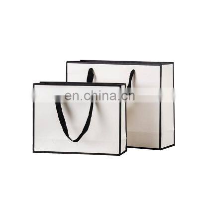 Custom Luxury Portable Ribbon Handle Gift Shopping Paper Bags With Logo