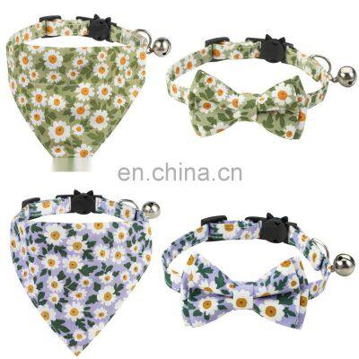 Hot Sale Folding American Designer Floral Cotton Eco Friendly Luxury Dog Bandanas photo-3