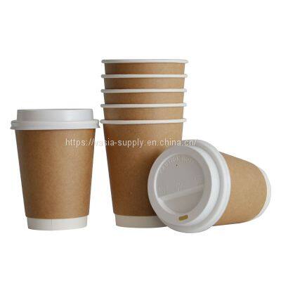 Compostable Insulated 8OZ WHITE DOUBLE WALL DISPOSABLE COFFEE CUPS