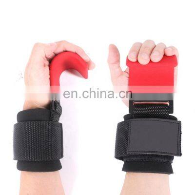 Weight Lifting Hooks Grips with Wrist Wraps Straps Weightlifting hook bar Grip Wrist Support