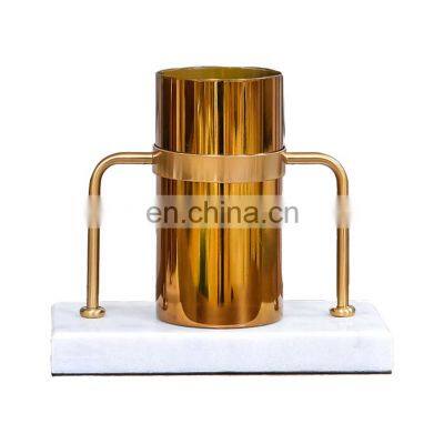 Tabletop Decorative Golden Metal Flower Vase