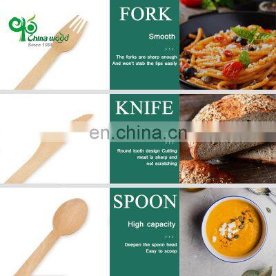Yada Factory Wooden Cutlery Custom Disposable Fourchette Pour Fruit Jetables Salade Wooden Cutlery Set Eco Friendly photo-3