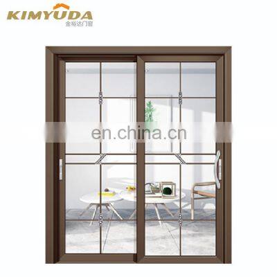 JYD Modern Toughened Glass Sliding Door Kitchen Living Room Balcony Sliding Door Custom Titanium Magnesium Aluminum Sliding Door