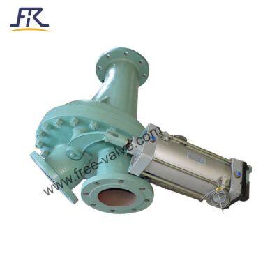 Pneumatic ceramic lined rotating disc 3 T diverter valve