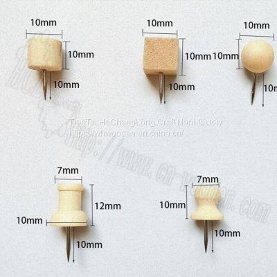 Original Wooden Retro Thumbnails Creative DIY Cork Message Board Convenience Nails, Push Nails, Wooden I-shaped Nails photo-3