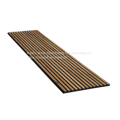 Soundproofing Materials Laminated PET Felt and Wood Veneer MDF Wood Slat Acoustic Panel for Wall and Ceiling