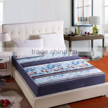 Quilting Fiited Sheet with Elastic , Patchwork Polyester bedsheet