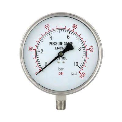 Stainless steel pressure gauge with 150mm diameter China factory