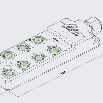 2/5m Tool-Free Terminal Block PNP/NPN IP67 Waterproof IO Box Dual Channel for Sewage Treatment