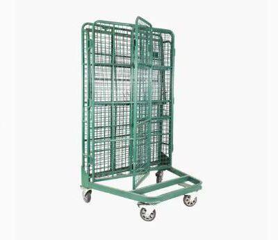 Powder Coated European Supermarket Steel Roll Container Roll Trolley for Warehouse photo-3