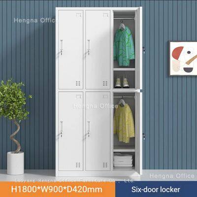 Steel Wardrobe Locker SW-401 | Airport Public Storage Cabinet – High-Capacity Metal Wardrobe With Cabinet Door Mirror & Built-in Lock