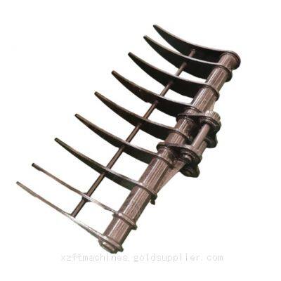 Прицеп для мини-экскаватора, кронштейн для 1-тонного экскаватора, лесной грабли, индивидуально изготовленные грабли для очистки земли, щетчатые грабли