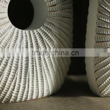 Jia Yi-grade Resin Europe Stripes Flat Vase Decorative Creative Crafts Ornaments Living Room Entrance Office photo-3