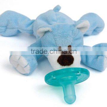 wholesale cute stuffed animal bear pacifier , plush soft bear toy pacifier for kids, bear custom plush toy pacifier