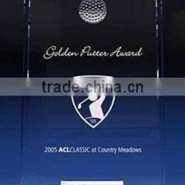 New design crystal trophy award for golf