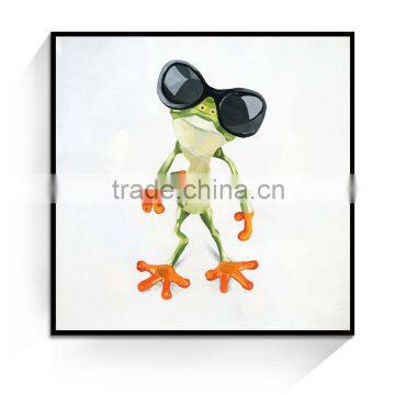 JC Single Piece Fashion Home Decoration Living Room Fun Frog Animal Oil Painting On Canvas ABS-23D