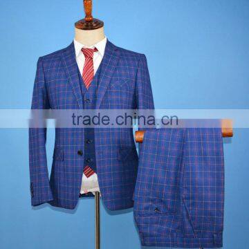 Made To Measure Check Plaid Men's Slim Fit Wedding Suit