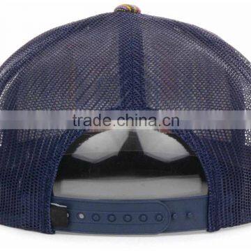 New Design Fashion Trucker Hat Custom 5 Panel Leather Patch Flat Bill Mesh Cap photo-4