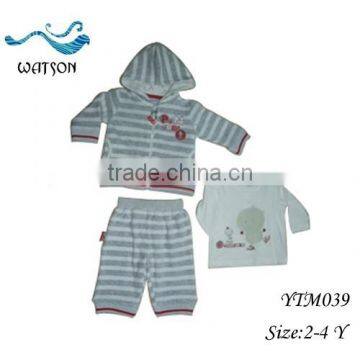 OEM/ODM Stripe Child Long Sleeve Hoodies Boys Pure Cotton Clothing