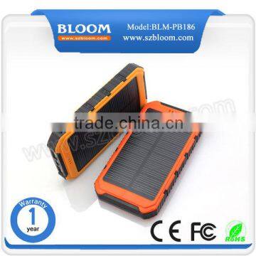 New products 12000mah dual charger solar panel power bank