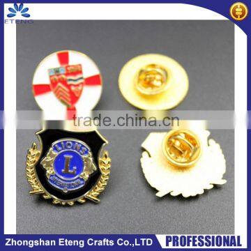 Best popular customized metal pin badge with butterfly clasp,round pin badges