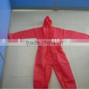 Disposable Polypropylene Coverall with Hood and Placket Flat