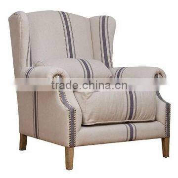 Wholesale furniture antique French upholstery wing back chair with arm