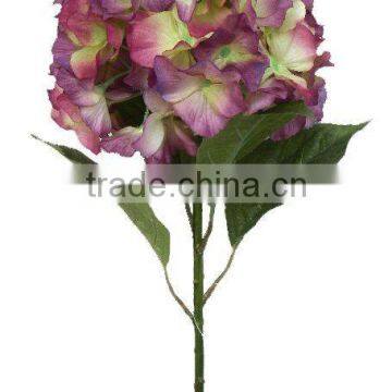 Artificial Flower: 43cm Hydrangea with 4 leafs