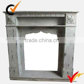 2014 new shabby chic handmade rustic White wooden fireplace