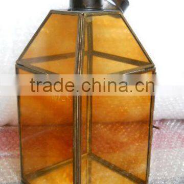 Candle Lantern yellow glass lantern nw-103