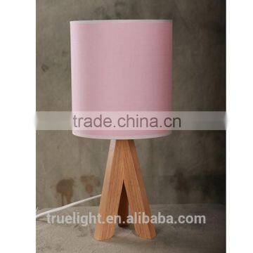 a Table Lamp With Wood and Fabric for Hotel Home Decor From China photo-2