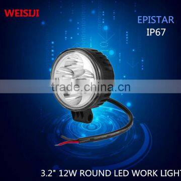 High brightness 12v 24v 3.2 inch auto waterproof led work light 12w