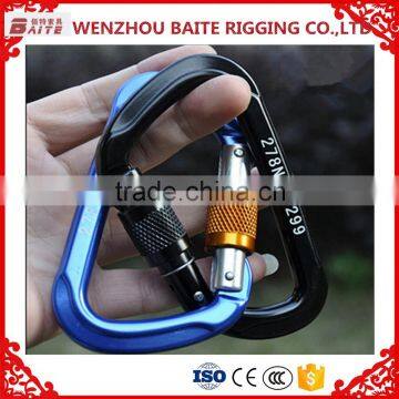 CE Mark Colorful Aluminum Snap Hook,Outdoor Sports Carabiner With Snap Hook Breakign load 2600kg For Climbing Use