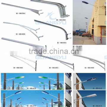 Economical residential sword arm light pole with led lights / high pressure sodium lamp