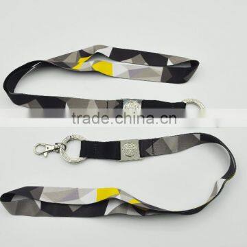 New Design Polyester Lanyard With Metal Card And Key Ring