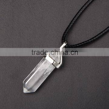 Beautiful 1pcs Clear Quartz Silver Plated Healing Point Gemstone Pendant (Chain is not Included)