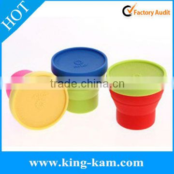 Collapsible silicone travel cup in beautiful candy color