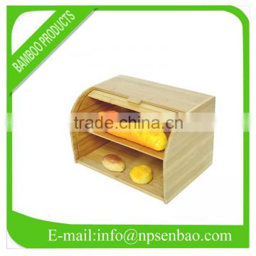 Bamboo 2 tier Bread Box / bamboo break box